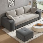 EverCozy - Romy 3 Seater Luxurious Fabric Sofa with Ottoman