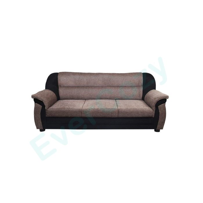 Interio 5 Seater (3+1+1) Luxurious Fabric Sofa Set (Brown & Black) - Image 4