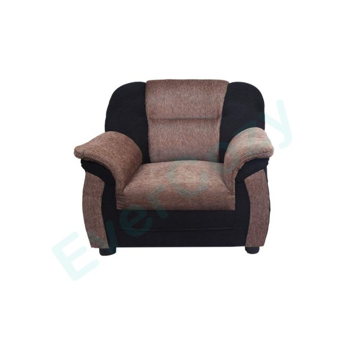 Interio 5 Seater (3+1+1) Luxurious Fabric Sofa Set (Brown & Black) - Image 5